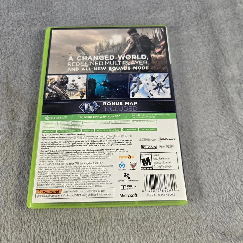 Call of Duty Ghosts Xbox 360 Activision 2-Disc Set Game & Install Discs Works